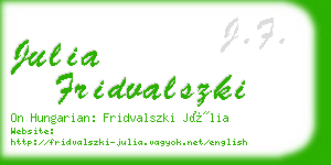 julia fridvalszki business card